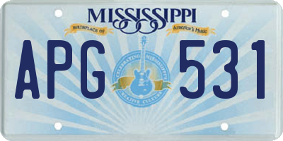 MS license plate APG531