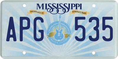 MS license plate APG535