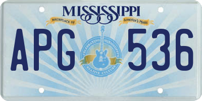 MS license plate APG536