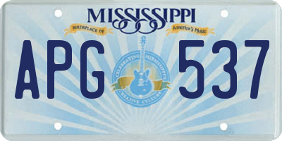 MS license plate APG537