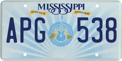 MS license plate APG538