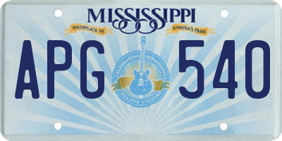 MS license plate APG540