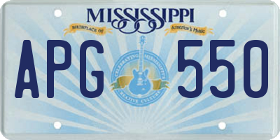 MS license plate APG550