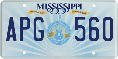 MS license plate APG560