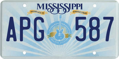 MS license plate APG587