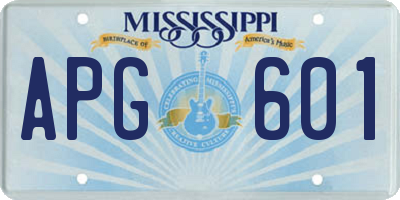 MS license plate APG601