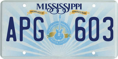 MS license plate APG603