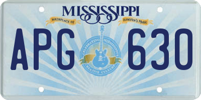MS license plate APG630