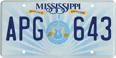 MS license plate APG643