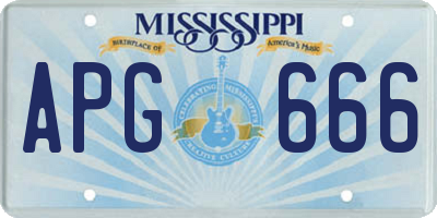 MS license plate APG666