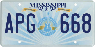 MS license plate APG668