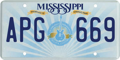 MS license plate APG669