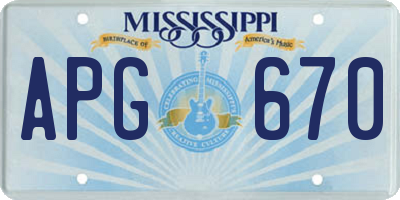 MS license plate APG670