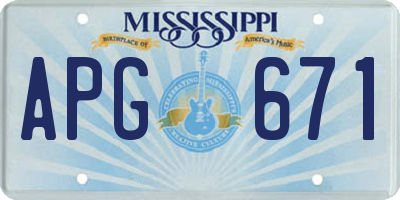 MS license plate APG671