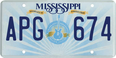 MS license plate APG674