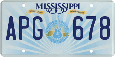 MS license plate APG678