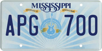 MS license plate APG700