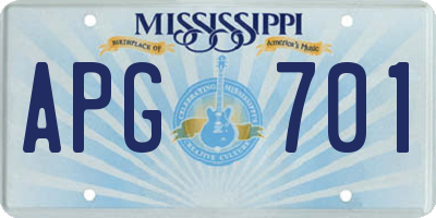 MS license plate APG701