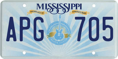 MS license plate APG705