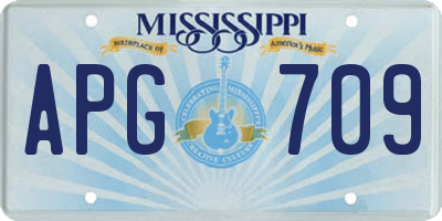 MS license plate APG709