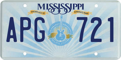 MS license plate APG721