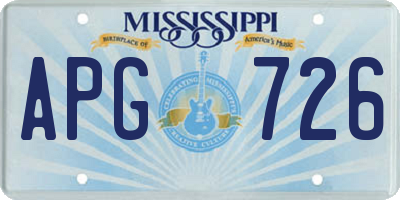 MS license plate APG726