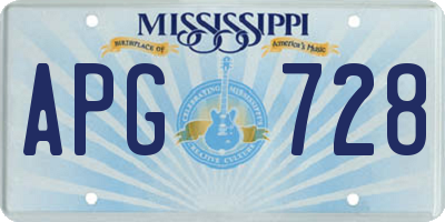 MS license plate APG728