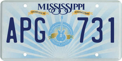 MS license plate APG731