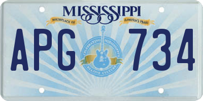 MS license plate APG734