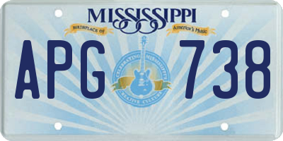 MS license plate APG738