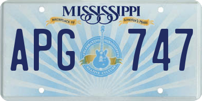 MS license plate APG747