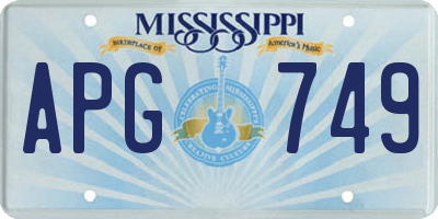 MS license plate APG749