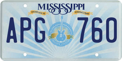 MS license plate APG760