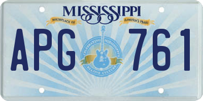 MS license plate APG761