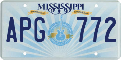 MS license plate APG772