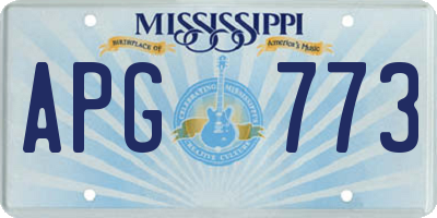 MS license plate APG773