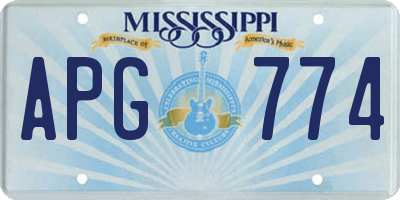 MS license plate APG774
