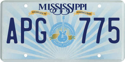 MS license plate APG775