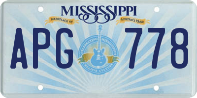 MS license plate APG778