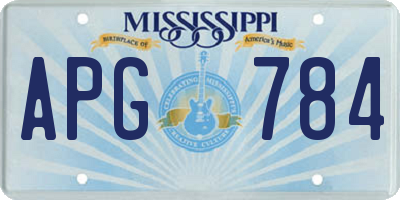 MS license plate APG784