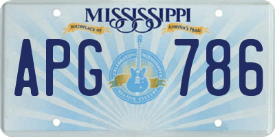 MS license plate APG786