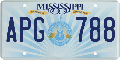 MS license plate APG788