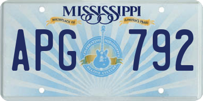 MS license plate APG792