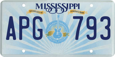 MS license plate APG793
