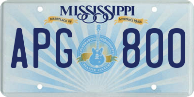 MS license plate APG800