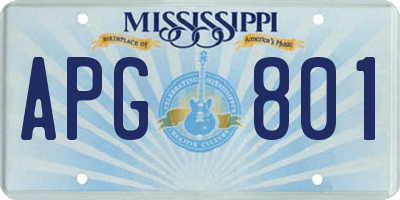 MS license plate APG801
