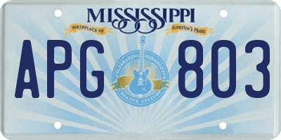 MS license plate APG803