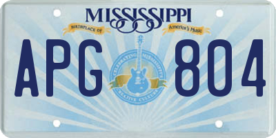MS license plate APG804