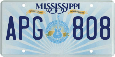 MS license plate APG808