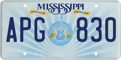 MS license plate APG830